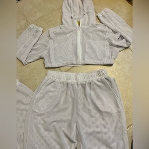 Swim mesh jogger set/ WHITE